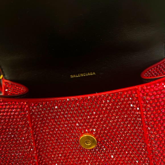 Balenciaga Red Suede Rhinestone xs hourglass - VERY RARE - Picture 5 of 6